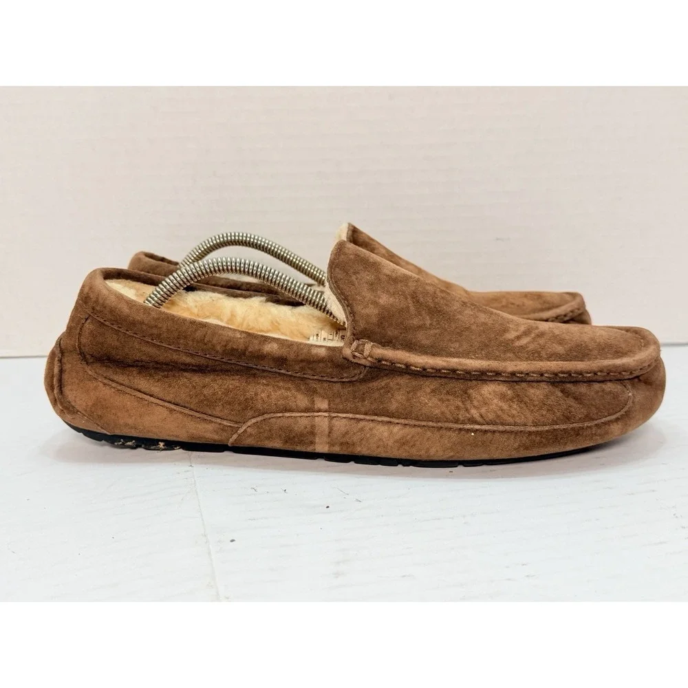 UGG‎ Ascot Chestnut Suede Sheepskin Slippers Men's 11 Loafer Moccasin 5775